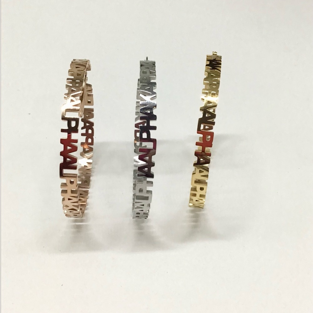 Alpha Kappa Alpha Custom Earrings /GOLDTONE - Picture 6 of 6